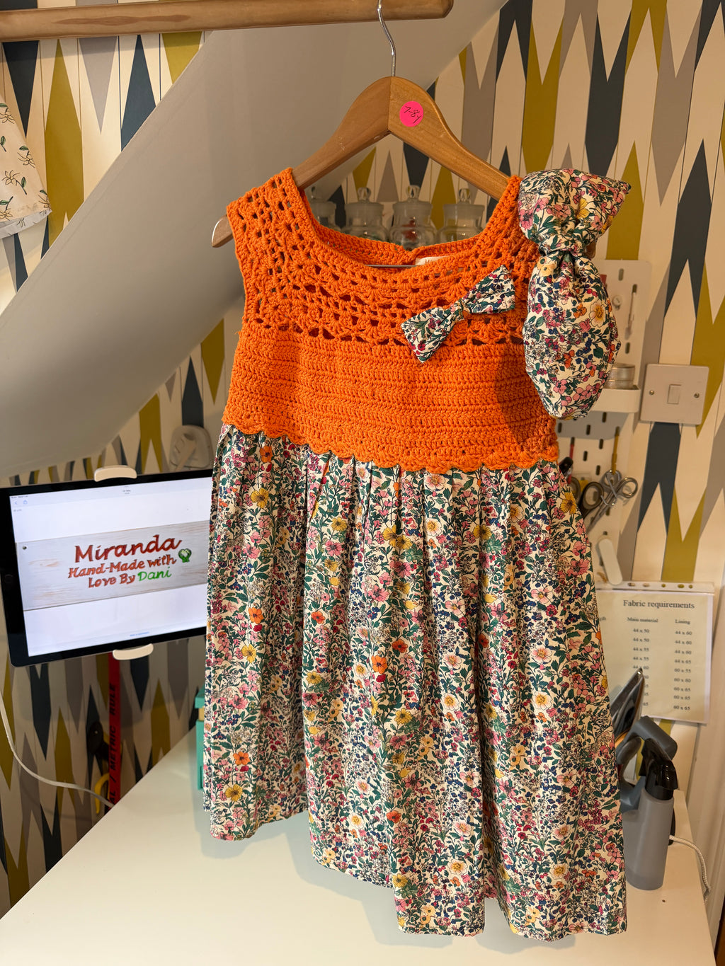 Miranda Dress 7-8y + 2 Hair Accessories (26092)